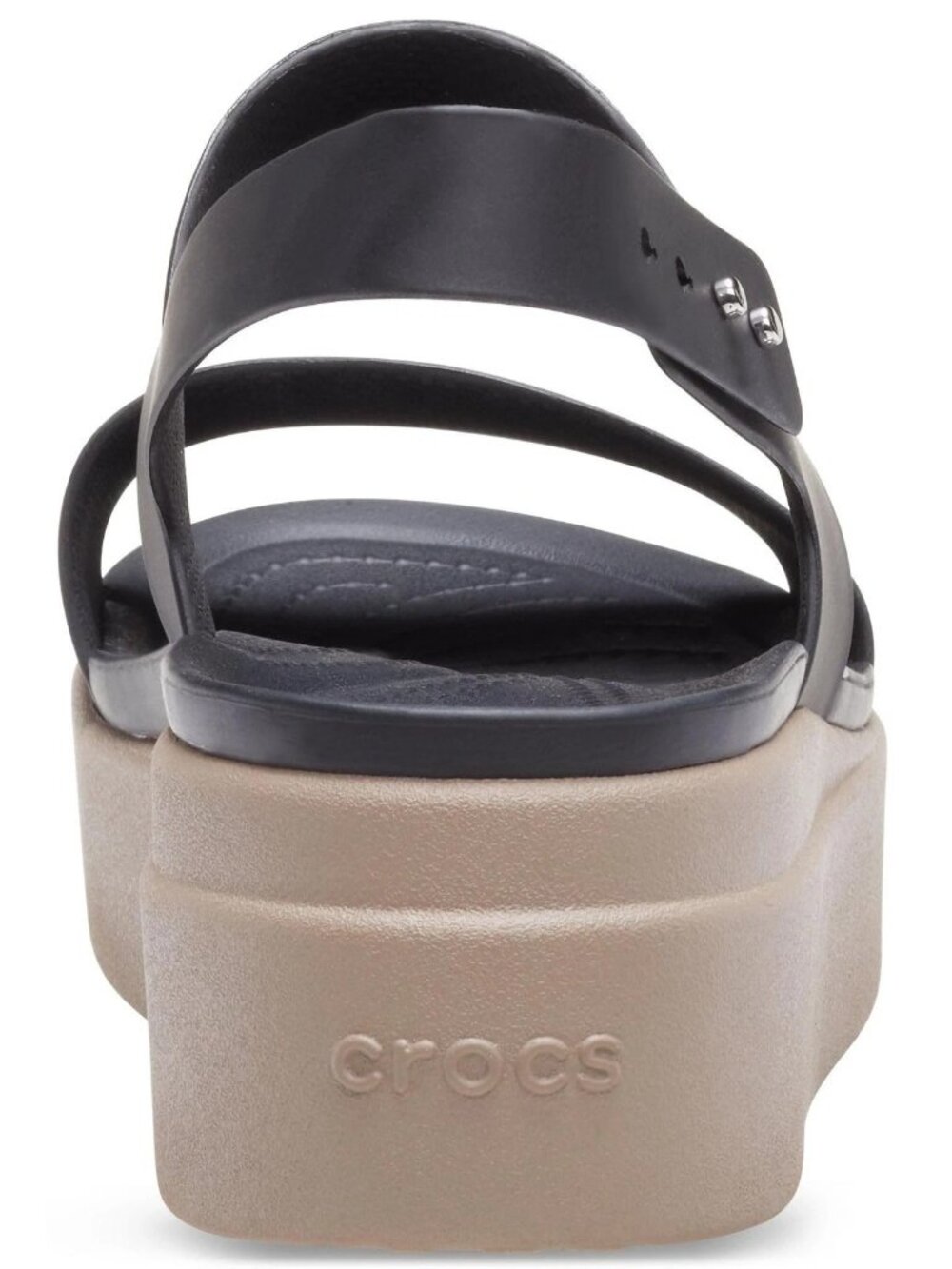 Crocs Brooklyn Low Wedge Sandals Black/Mushroom 7 M - Picture 4 of 6